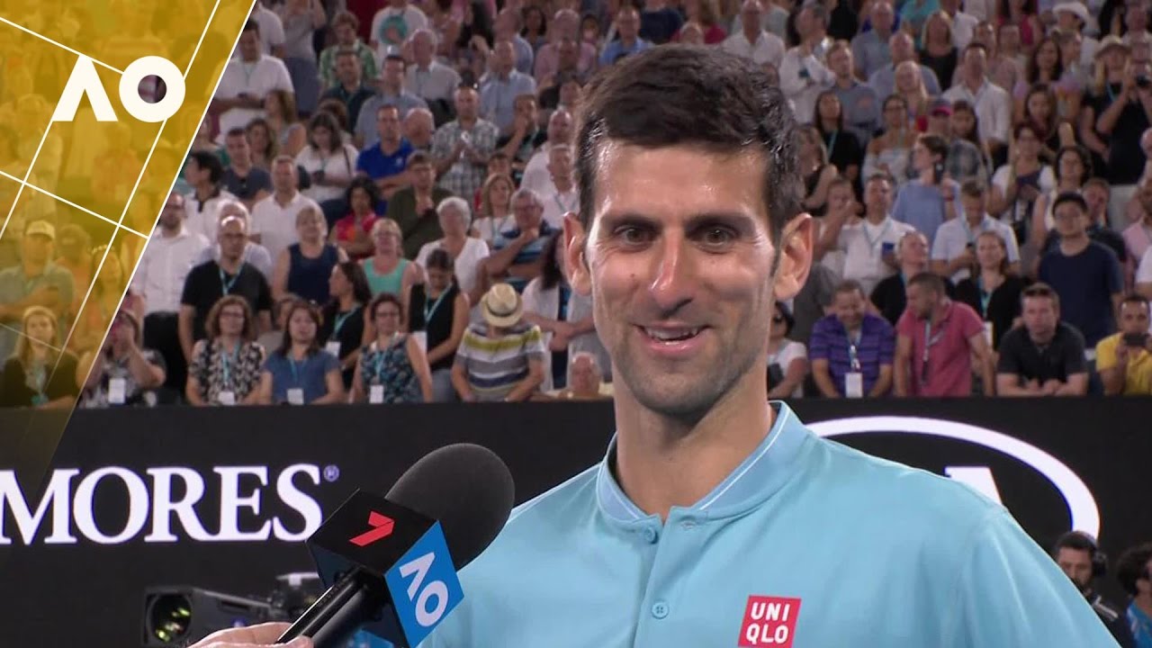 Novak Djokovic on court interview (1R) Australian Open 2017 Tennis