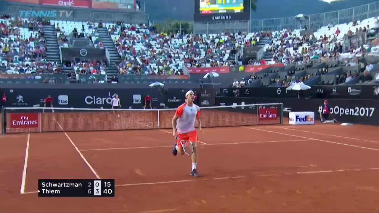 Dominic Thiem amazing tweener / hot dog shot at 2017 ATP Rio Open - Tennis Tonic