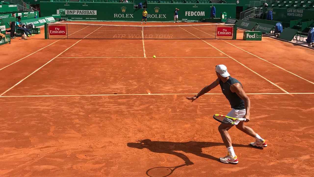 Rafael Nadal - Pablo Cuevas Practice Rolex Monte-Carlo Masters 2018 - Tennis Tonic