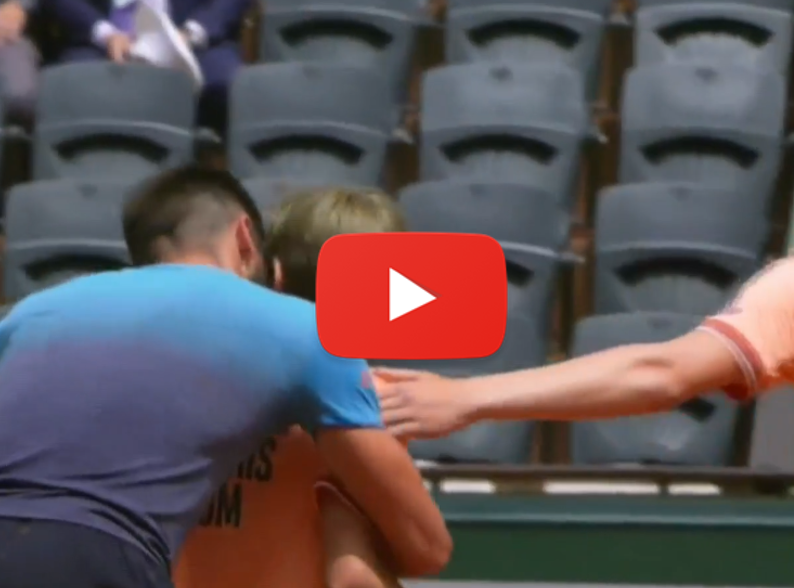 Dzumhur shows his soft side after colliding with ball boy - Tennis ...