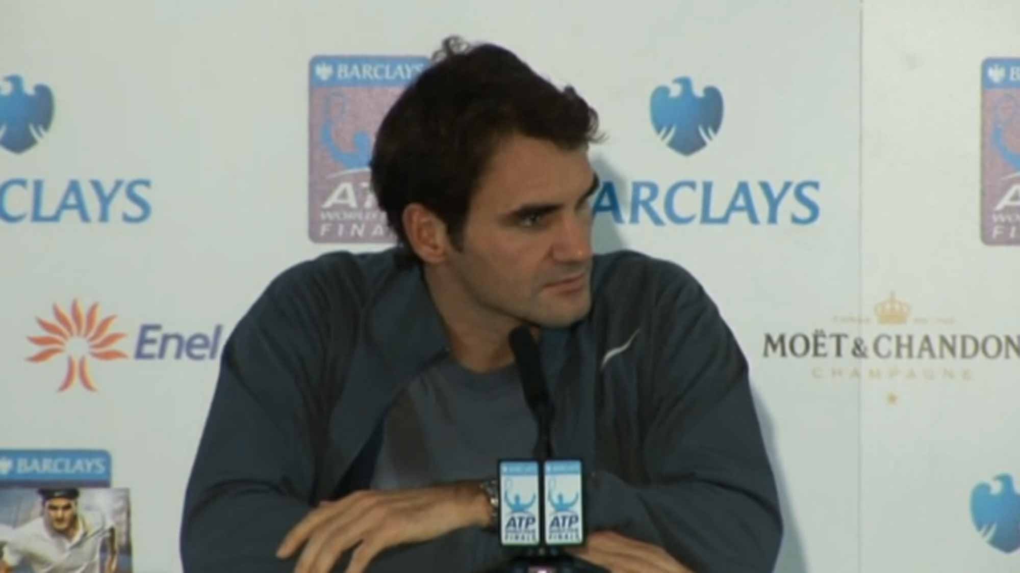 Barclays ATP World Tour Finals 2013 Tuesday Interview Federer Tennis