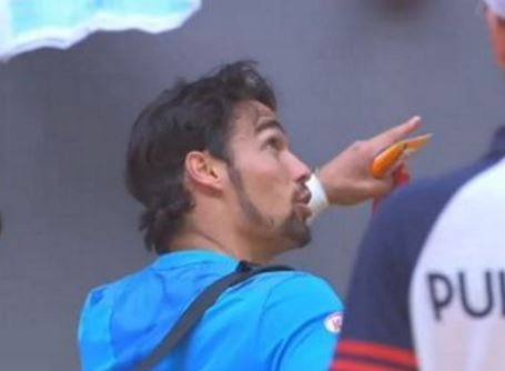 Madrid: Fognini crashes out in first round to threaten the umpire!