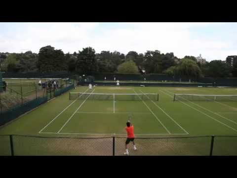 Wimbledon 2012 – Sunday Practice: Federer hitting some shots
