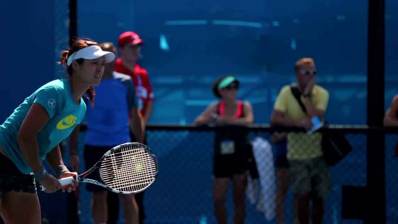 Li Na finals practice session – 2014 Australian Open