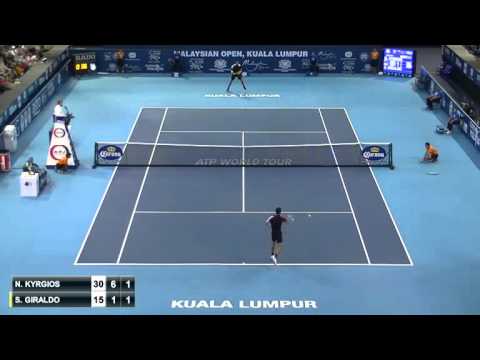 Nick Kyrgios insane point – Kuala Lumpur 2015 R1 vs Giraldo