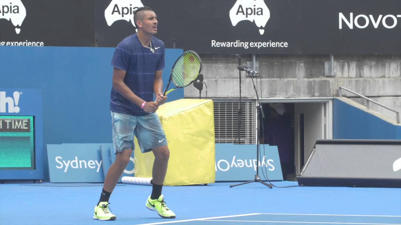 Nick Kyrgios First Practice - Apia International Sydney 2015 - Tennis 