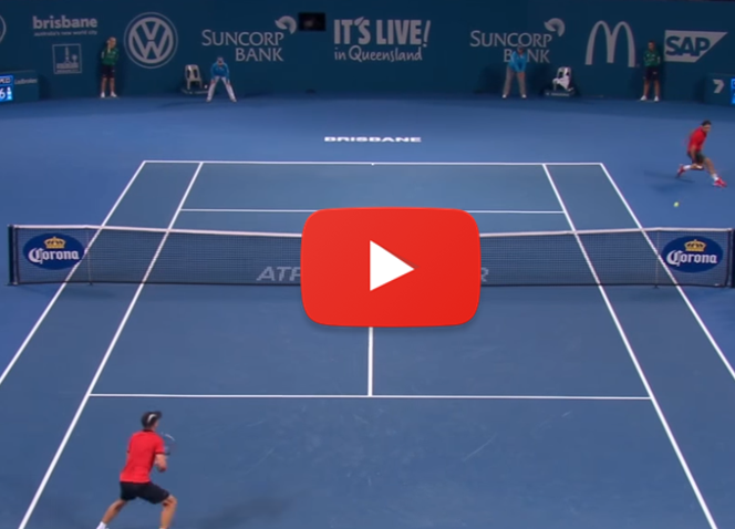 Amazing shot from Federer against Millman in Brisbane