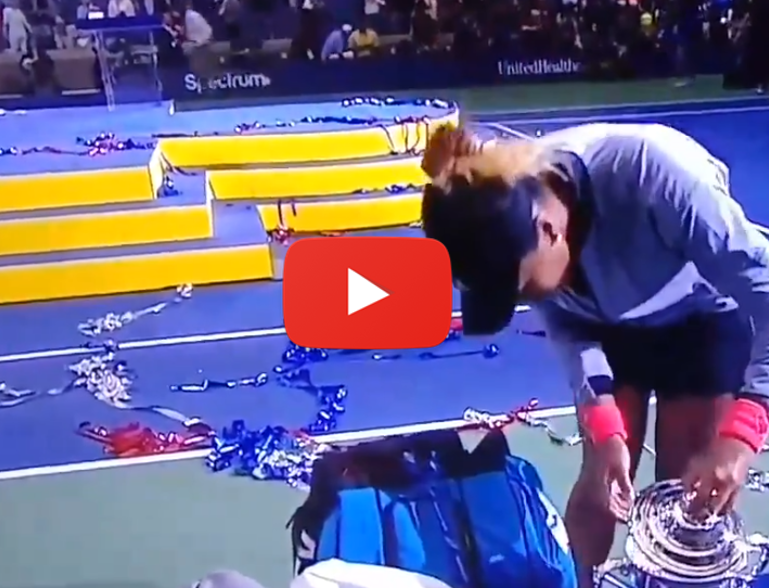 TOO FUNNY. Naomi Osaka curious about what’s inside the US Open cup