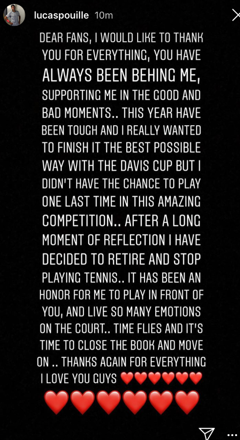 Lucas Pouille retires