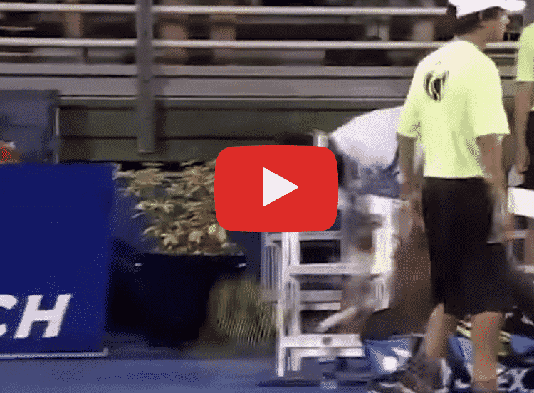 Incredible racket smashing from Tiafoe