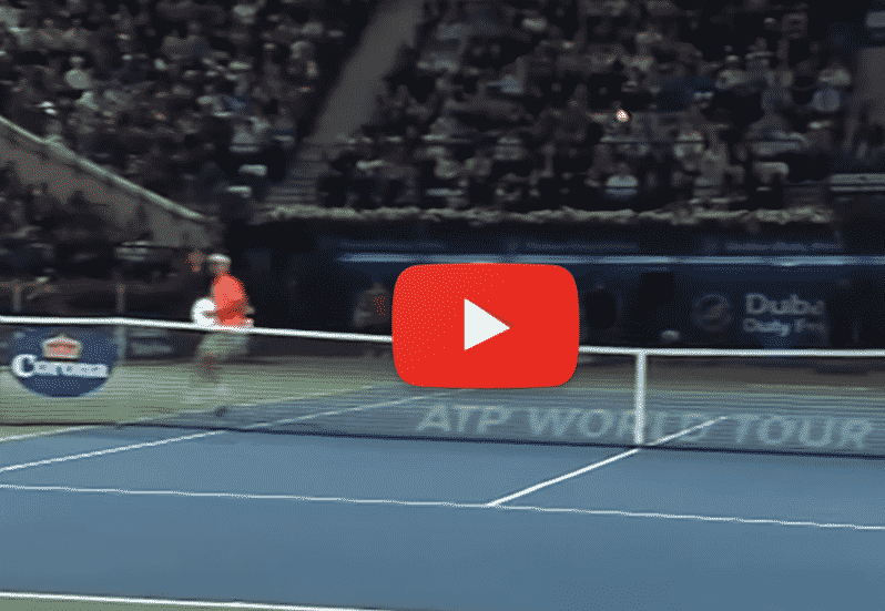 Super volley from Federer when he played against Verdasco in Dubai