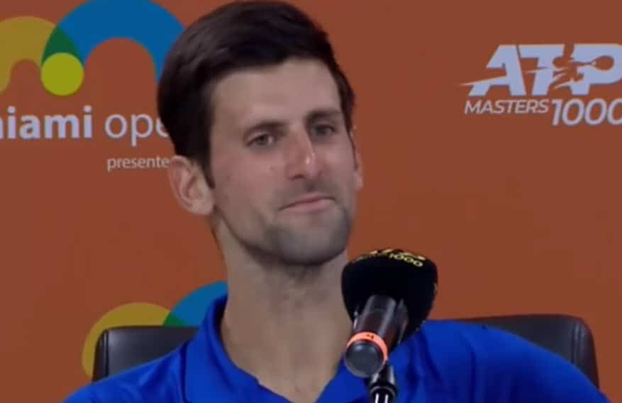 Novak Djokovic explaining his defeat in Miami