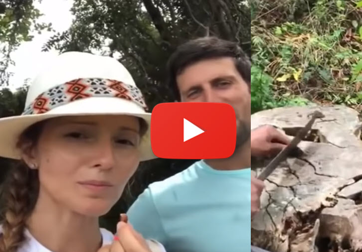 Novak and Jelena Djokovic in the jungle