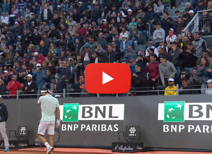 Federer saving 2 match points and winning the match vs. Coric