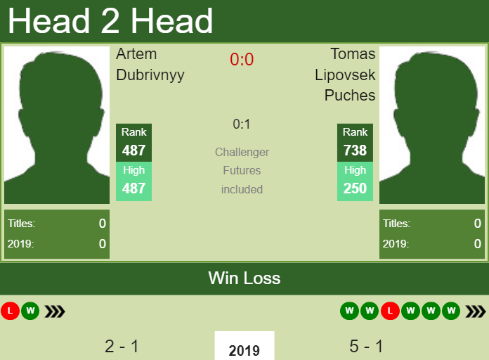Prediction and head to head Artem Dubrivnyy vs. Tomas Lipovsek Puches
