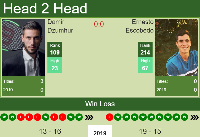 Prediction and head to head Damir Dzumhur vs. Ernesto Escobedo