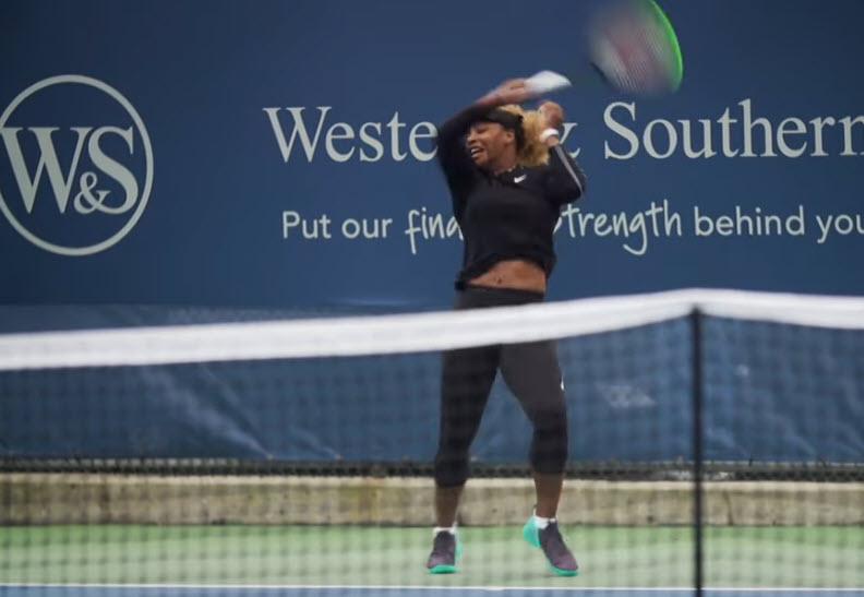 Serena Williams training