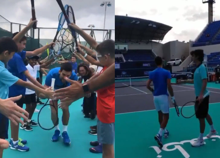 Djokovic has fun in Abu Dhabi before facing Tsitsipas in the Mubadala WTC semifinal. VIDEOS Djokovic Abu Dhabi