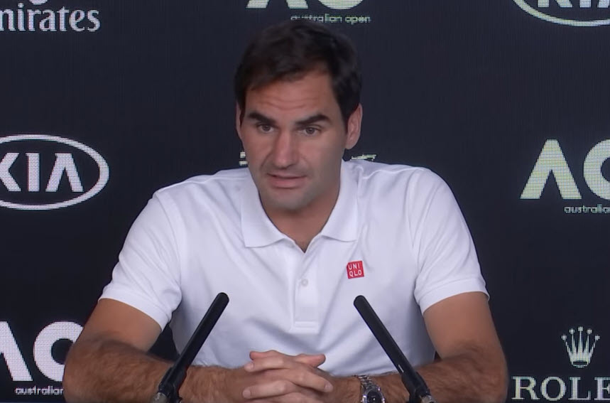 Federer talking about Sandgren Federer talking about Sandgren