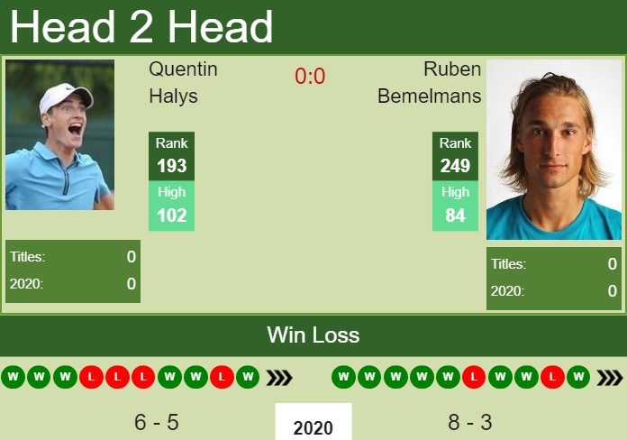 Prediction and head to head Quentin Halys vs. Ruben Bemelmans