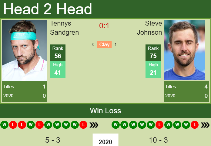 Prediction and head to head Tennys Sandgren vs. Steve Johnson