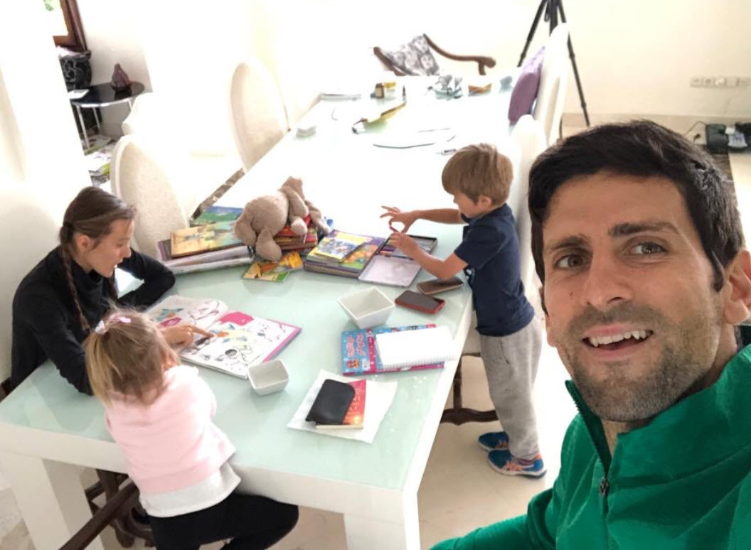 Djokovic and his family