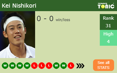Kei Nishikori Stats info