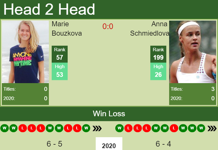 Prediction and head to head Marie Bouzkova vs. Anna Schmiedlova