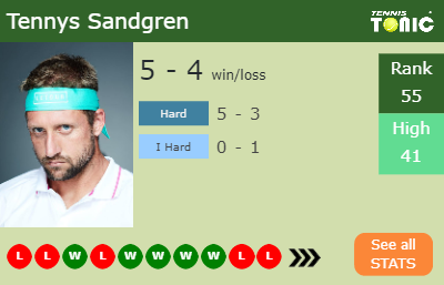 Tennys Sandgren Stats info