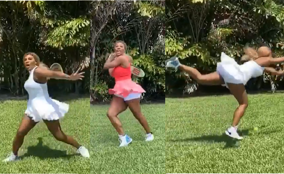 Serena Williams playing vs herself