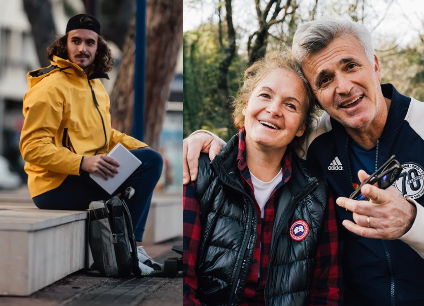 Stefanos Tsitsipas and his parents