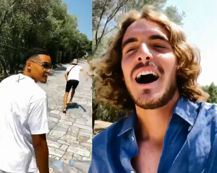 Tsitsipas with his friends in Athens