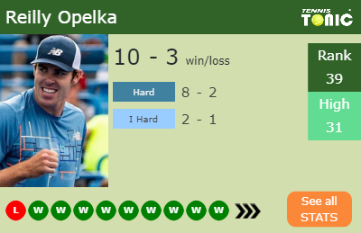 Reilly Opelka Stats info