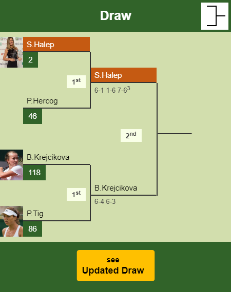 Simona Halep Draw info