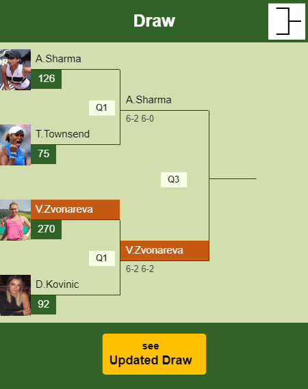 Vera Zvonareva Draw info