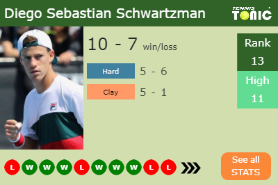 Diego Sebastian Schwartzman Stats info