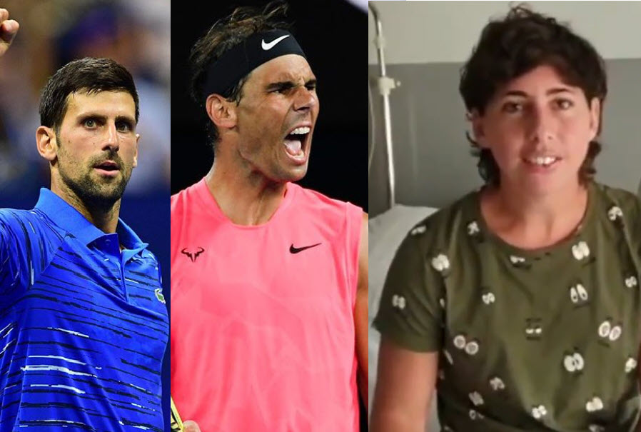 Novak Djokovic And Rafael Nadal Wishing The Best To Carla Suarez Navarro