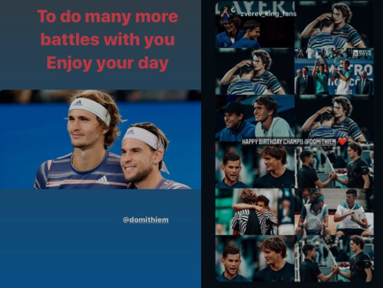 Sascha Zverev and his lovely 'Happy Birthday' for his friend Dominic ...