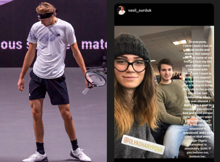Witness Tennis Player Confirms Zverev Abused Ex Girlfriend Olya Sharypova Tennis Tonic News