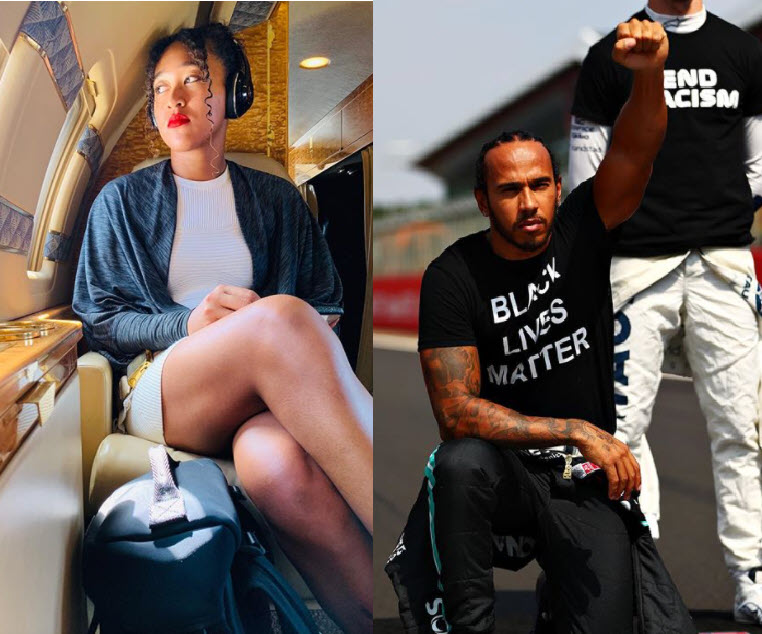 Naomi Osaka inspiring F1 drivers such as Lewis Hamilton and Daniel Ricciardo Naomi Osaka And Lewis Hamilton