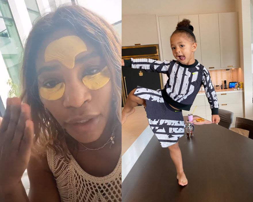 Serena Williams Has Tennis Practice with Daughter Olympia [VIDEOS]