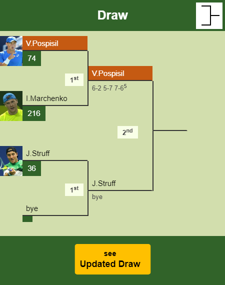 Vasek Pospisil Draw info