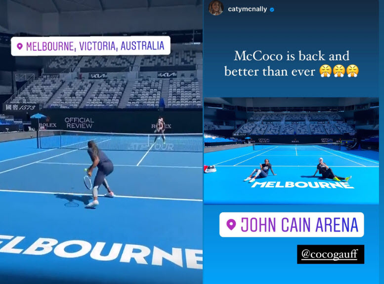 Coco Gauff Back To Training On Court With Caty Mcnally Video Tennis Tonic News Predictions H2h Live Scores Stats