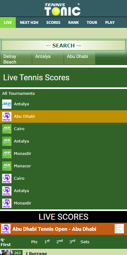 ATP, WTA LIVE SCORE APP. How to results on Tennis Tonic - Tennis Tonic - News, Predictions, H2H, Live Scores, stats
