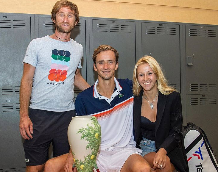 Daniil Medvedev With His Coach And Wife Daniil Medvedev With His Coach And Wife