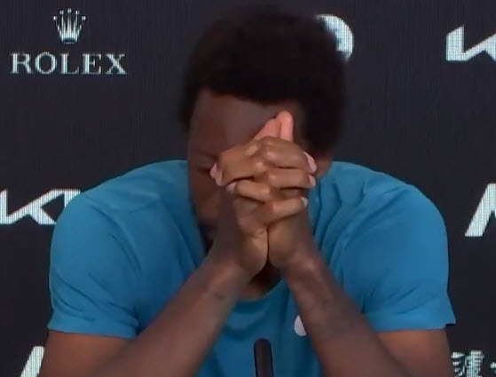 Monfils in tears after tough loss to Ruusuvuori at the Australian Open. VIDEO Gael Monfils In Tears