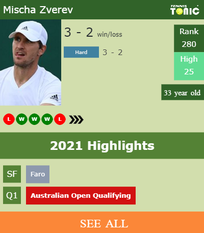 Mischa Zverev Stats info