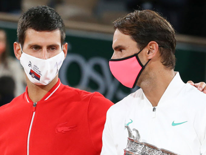 Novak Djokovic And Rafael Nadal At The French Open