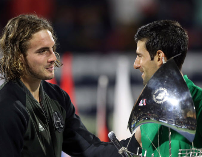 Stefanos Tsitsipas And Novak Djokovic Stefanos Tsitsipas And Novak Djokovic