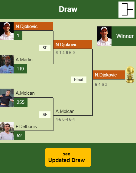 Novak Djokovic Draw info